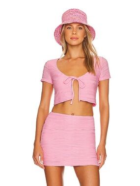 Pink Ribbed Mini Skirt - Women's Stylish Summer Skirt